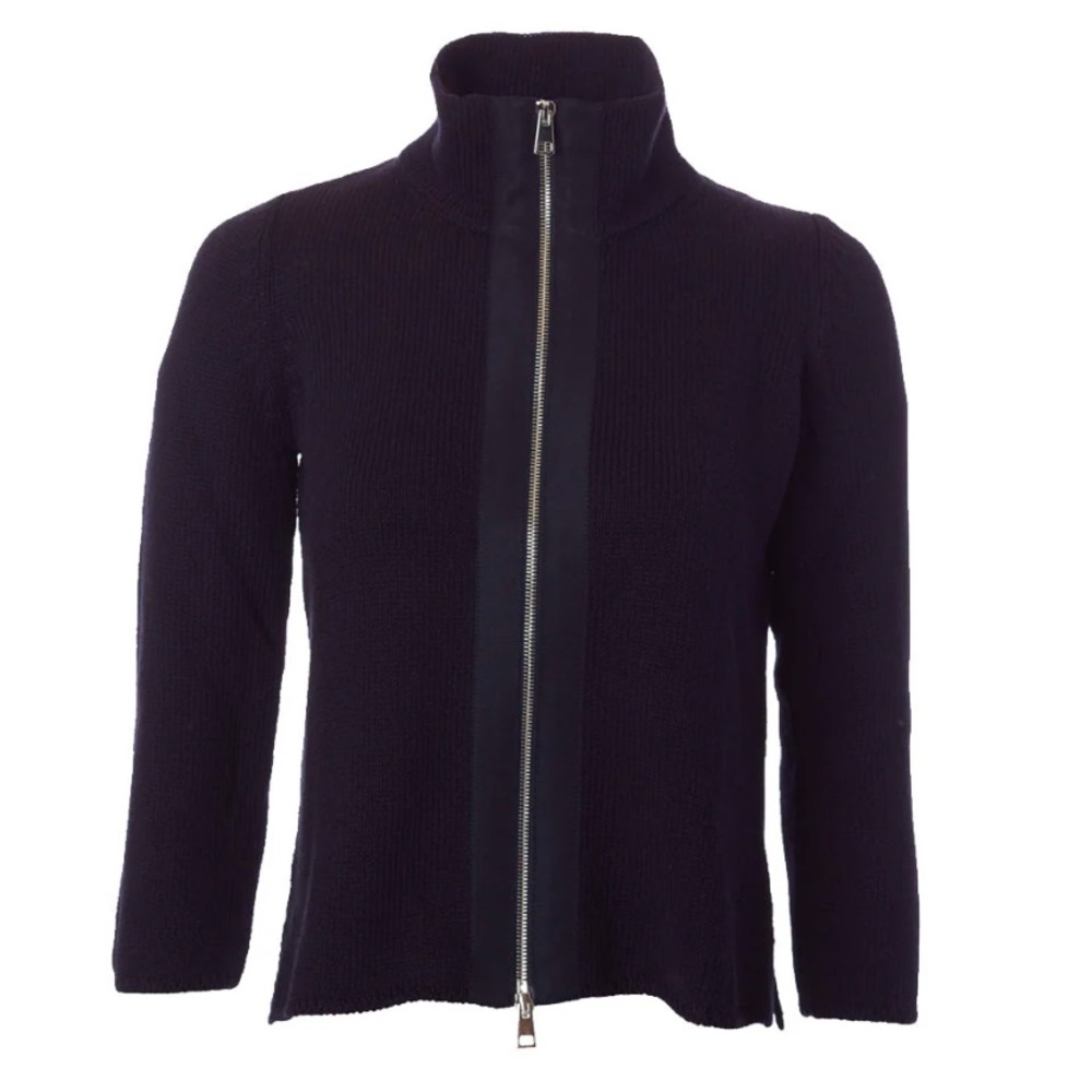 Amina Rubinacci Creta Zip Cardigan Black 40
